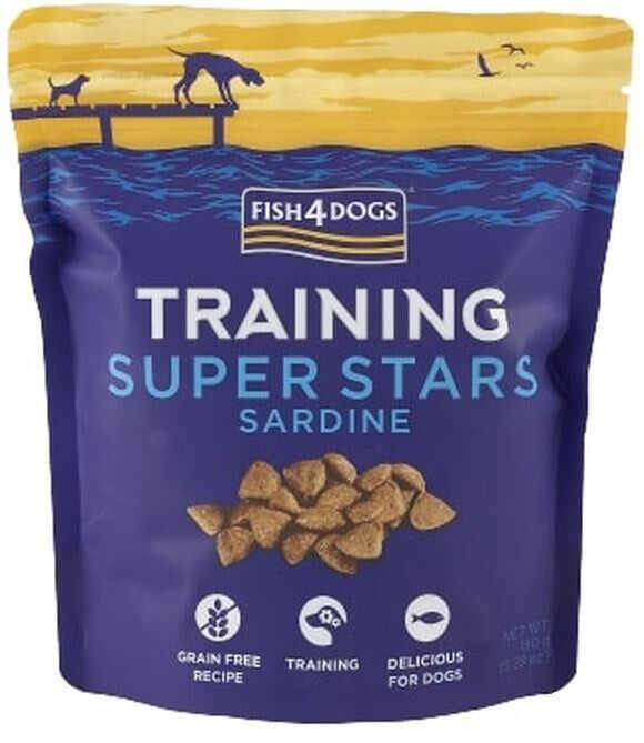FISH4DOGS Training Superstars Recompensă pentru câini adulţi, cu Sardine 150g