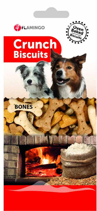 FLAMINGO Biscuiţi pentru câini Crunch, în formă de Oase 500g