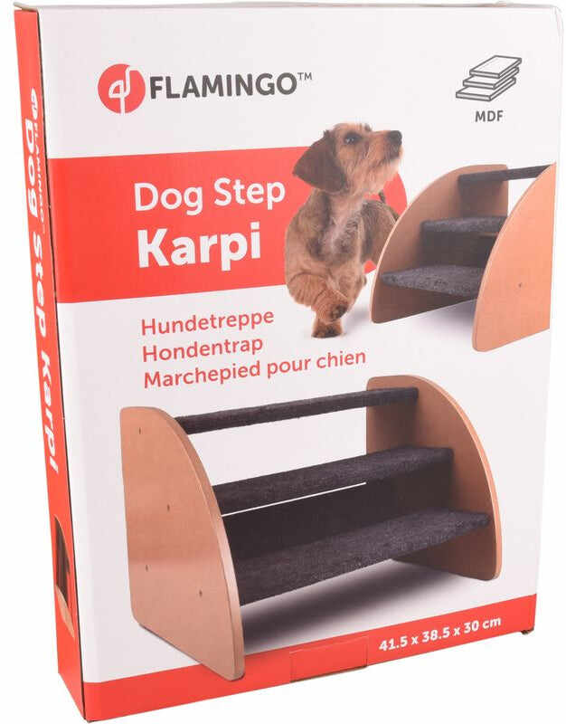 FLAMINGO Scară pentru câini KARPI, 41,5x38,5x30cm, Gri