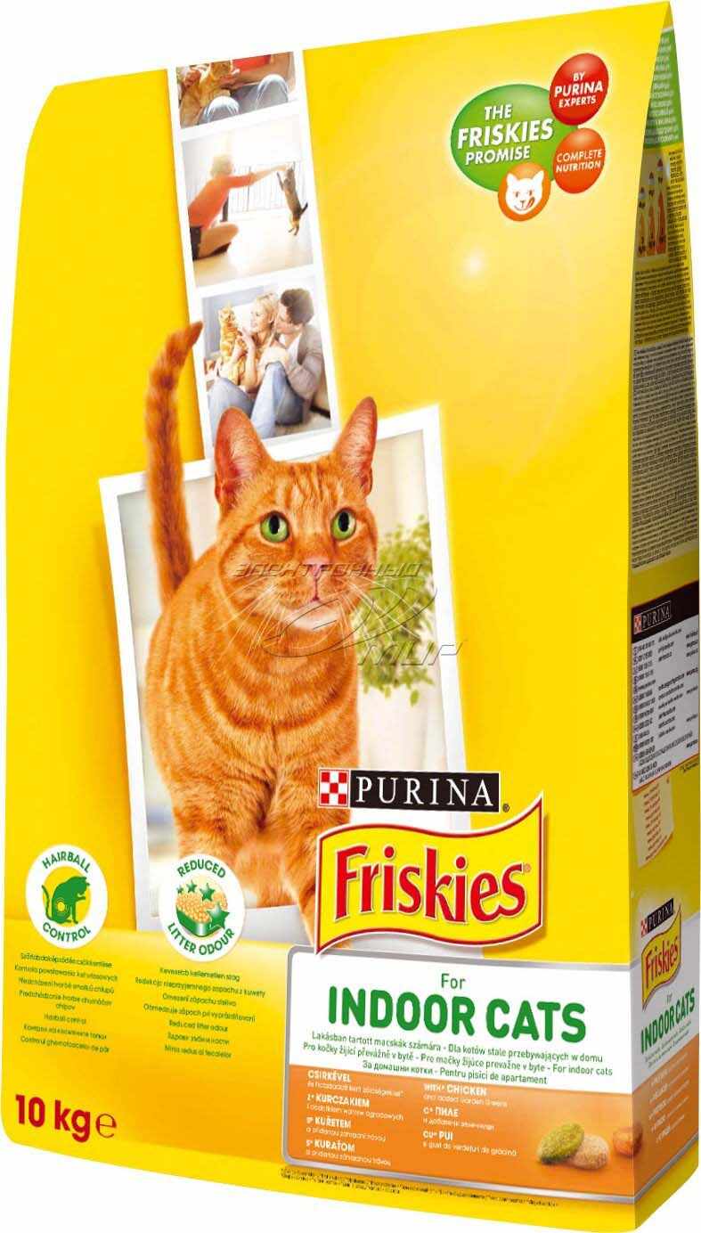 FRISKIES Hrană uscată pentru pisici INDOOR cu Pui şi Verdeţuri de Gradină