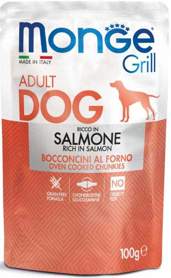 MONGE Grill Plic hrană umedă pentru câini, cu Somon 100g