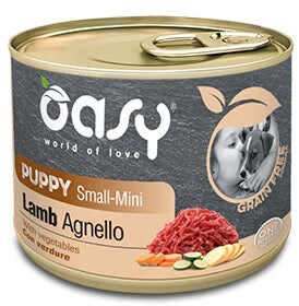 OASY Conservă pentru câini, PUPPY, Small/Mini, cu Miel, fără cereale 200g