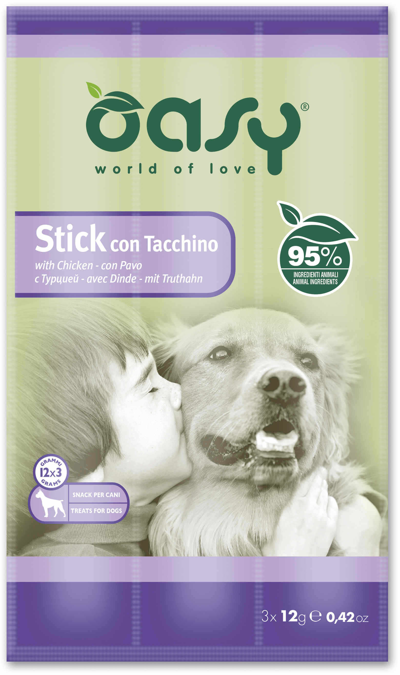 OASY Delicatese pentru câini, Sticks Curcan 3x12g