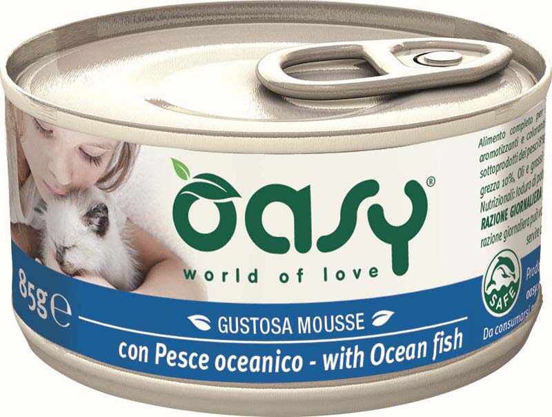 OASY Mousse Conservă pentru pisici, cu Peşte oceanic 85g