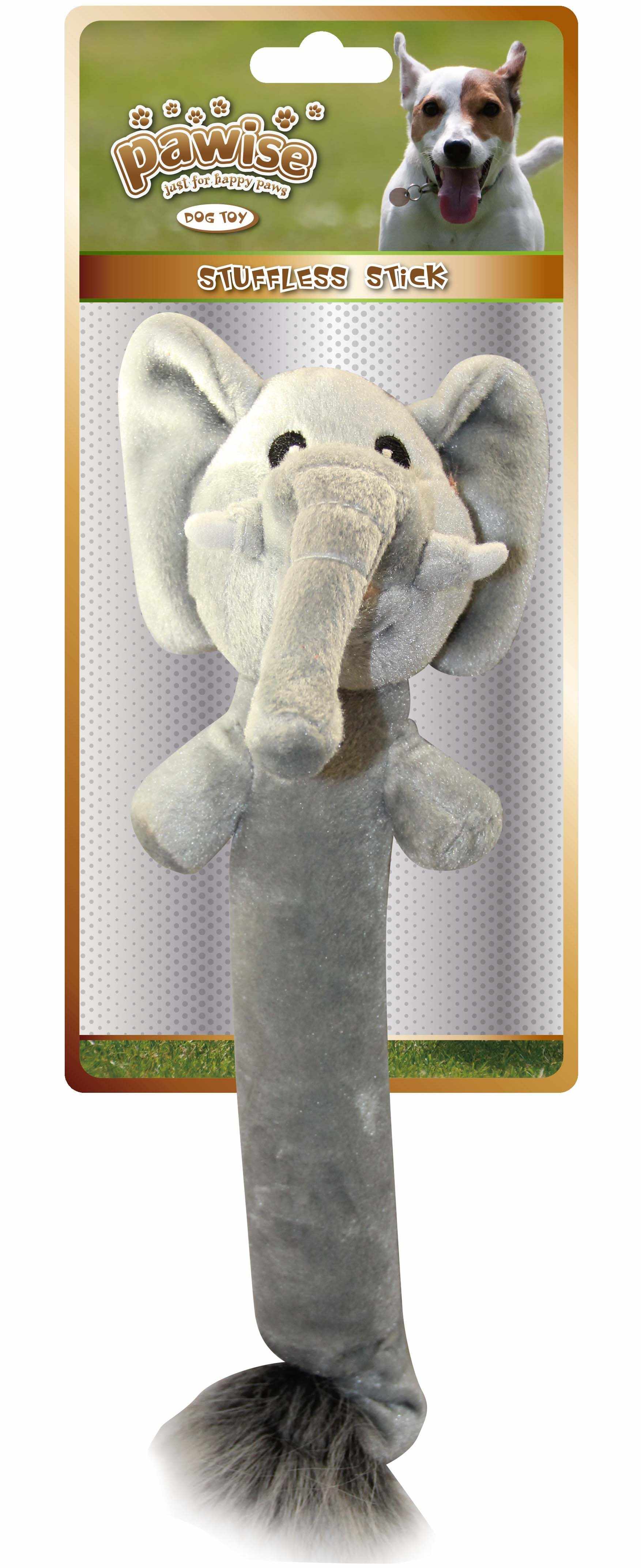 OUTLET PAWISE Jucărie pentru câini Elefant cu Băţ, din pluş 40cm
