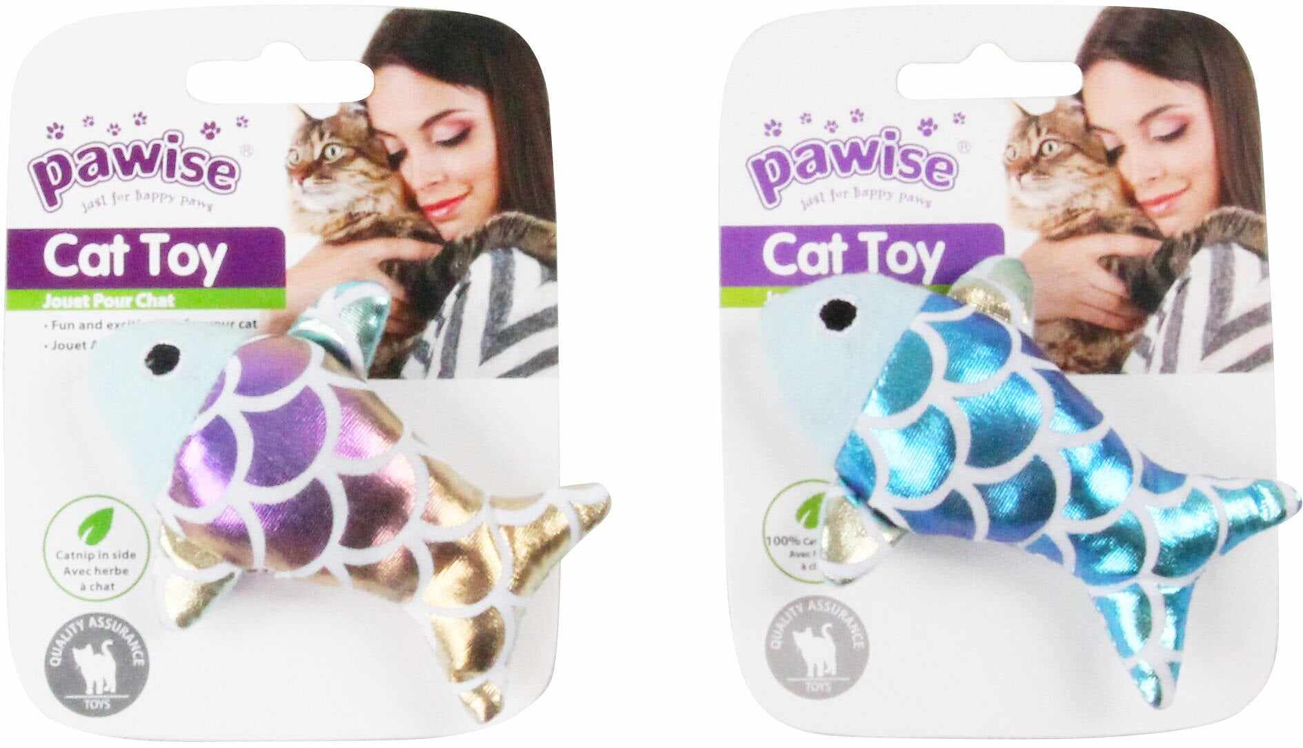 PAWISE Fishing Life Jucărie pentru pisici, Peşte de pluş 10cm