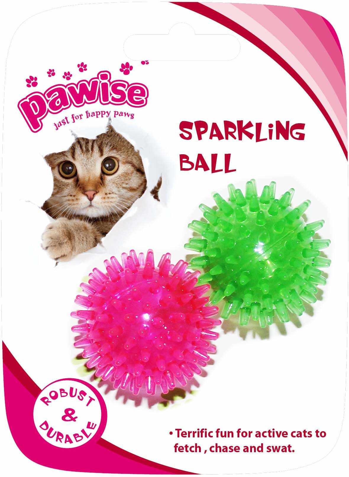 PAWISE Jucărie pentru pisici Minge Lucioasă din cauciuc 4,5cm, 2 buc