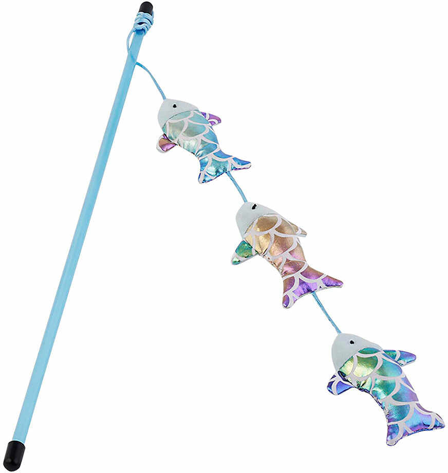 PAWISE Jucărie pentru pisici Undiţă cu peştişori, 46 cm