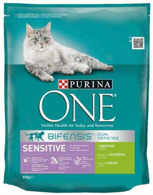 PURINA ONE Hrană uscată pentru pisici Adulte SENSITIVE, cu Curcan şi Orez 800g