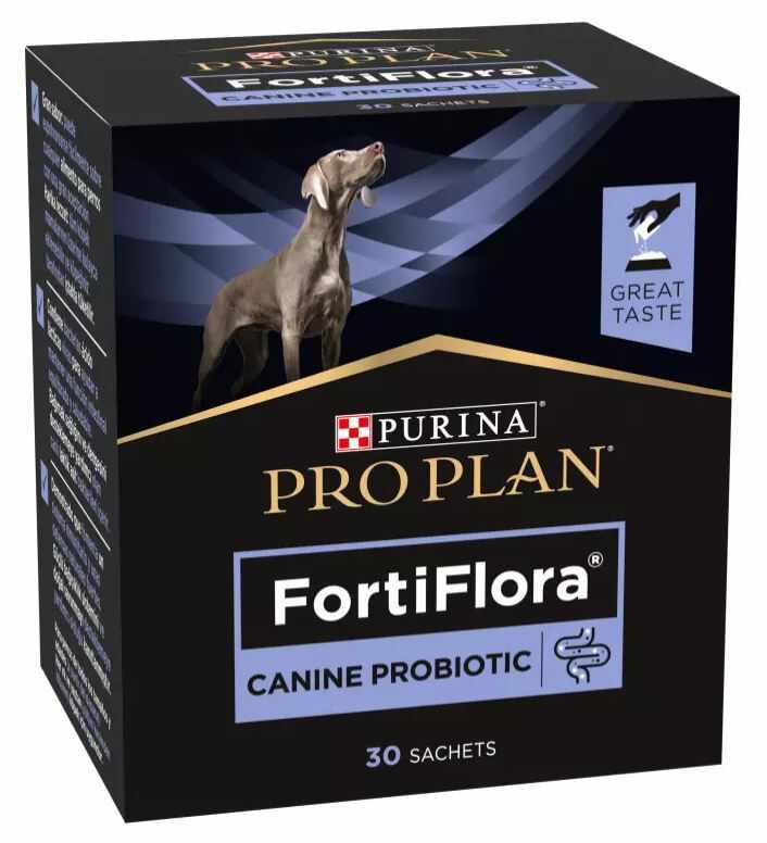 PURINA VD Dog FortiFlora Supliment probiotic pentru câini, 30 plicuri x 1g
