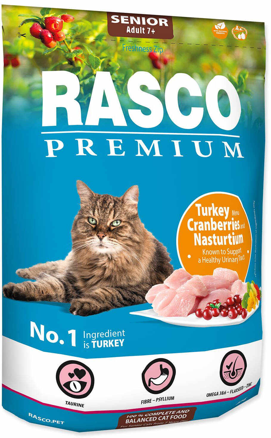 RASCO Premium Hrană pentru pisici, SENIOR, Curcan