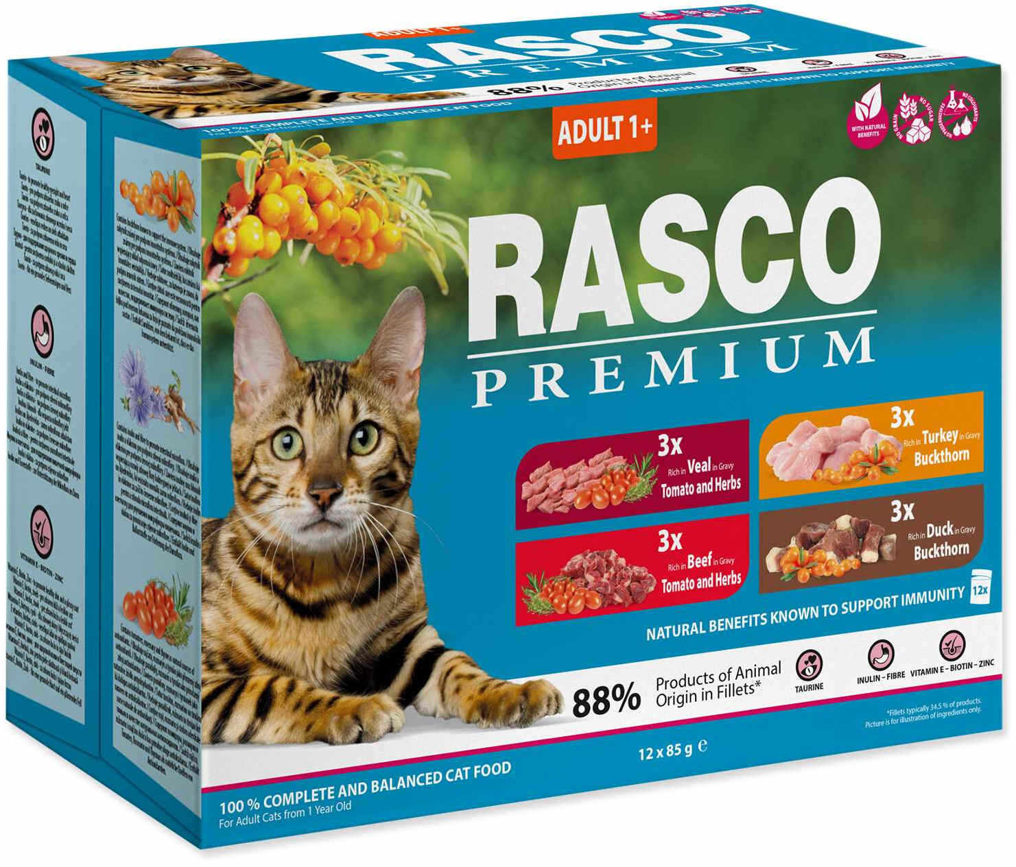 RASCO Premium Pachet Plicuri pentru pisici adulte 12x85g