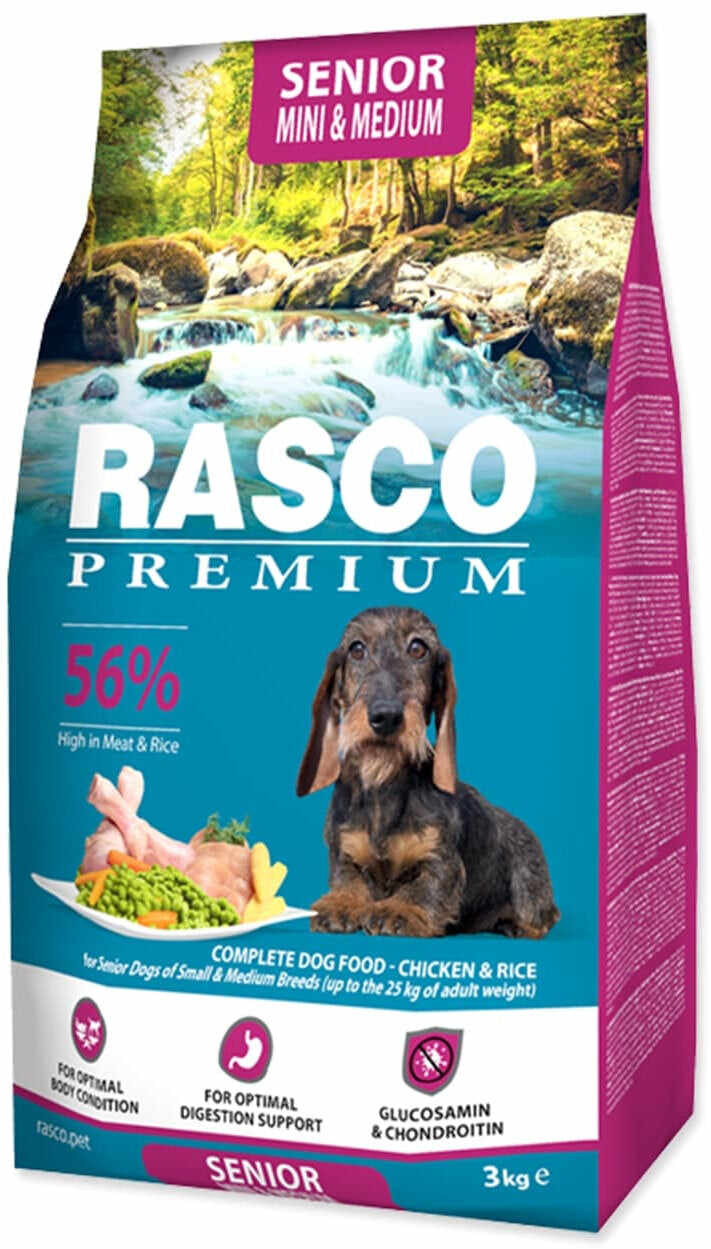 RASCO Premium SENIOR Mini & Medium, cu Pui şi Orez 3kg
