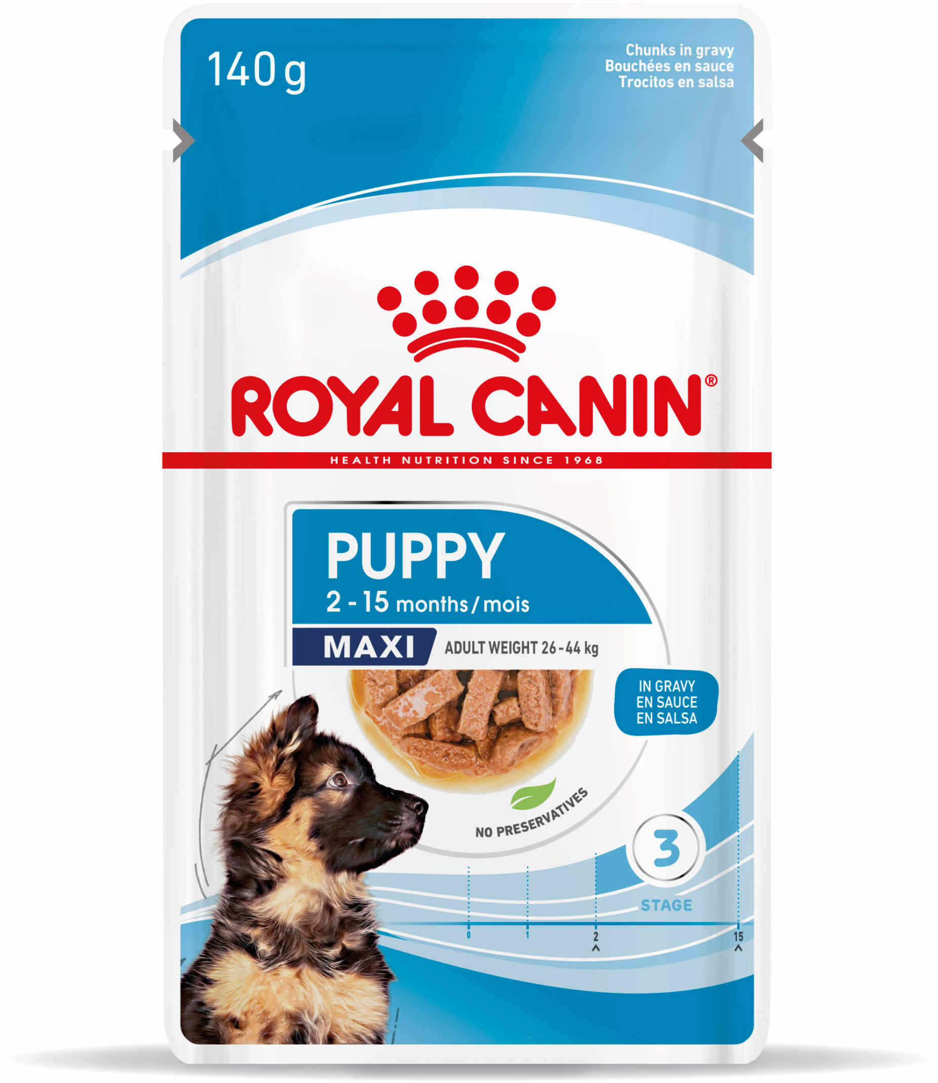 ROYAL CANIN Plic hrană umedă pentru câini Maxi Puppy140g
