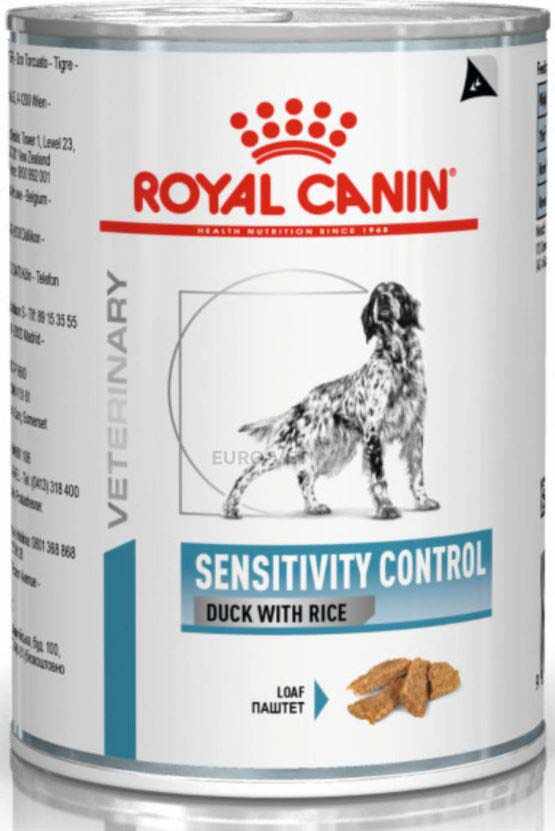 ROYAL CANIN VD Sensitivity Control Conservă pentru câini, cu Raţă şi Orez 420g