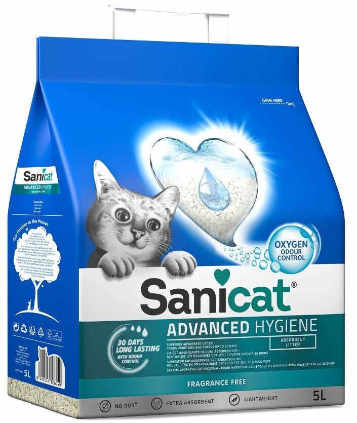 SANICAT Nisip igienic pentru pisici Advanced Hygiene, diatomit