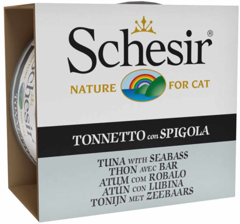 SCHESIR Sea Specialities Conservă pentru pisici Ton cu Biban 85g