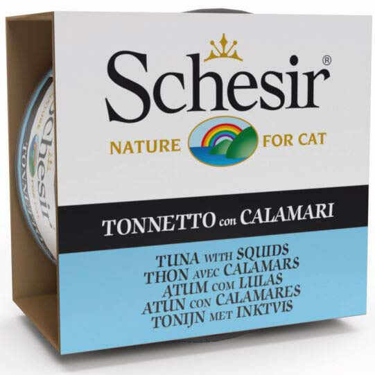 SCHESIR Sea Specialities Conservă pentru pisici Ton cu Calamar 85g