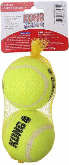 KONG Jucărie pentru câini Air Squeaker Tenis Ball 2 bucăţi, L 10,8x7,62x27,31cm