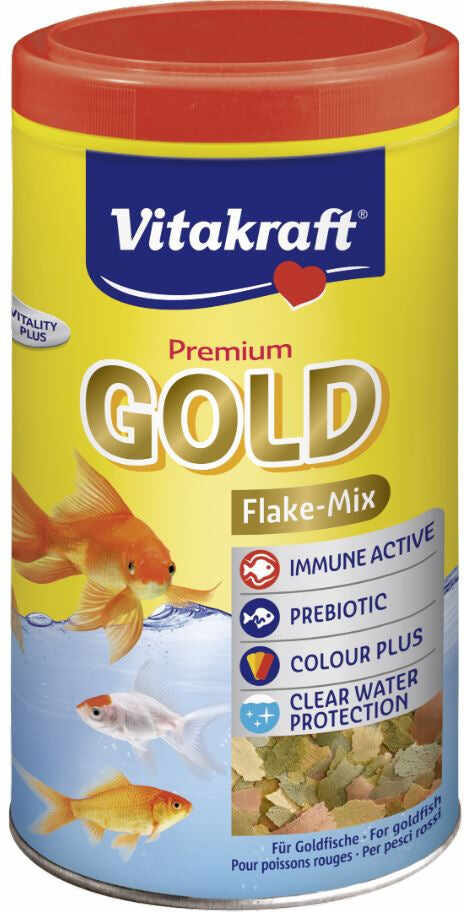 VITAKRAFT GOLD Flake Mix, Hrană sub formă de fulgi ptr peşti de apă rece