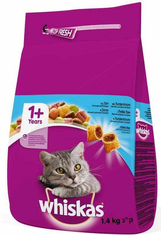 WHISKAS Hrană uscată pentru pisici adulte, cu Ton 1,4kg