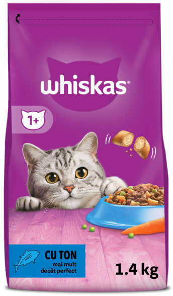 WHISKAS Hrană uscată pentru pisici Adulte, cu Ton 1,4kg
