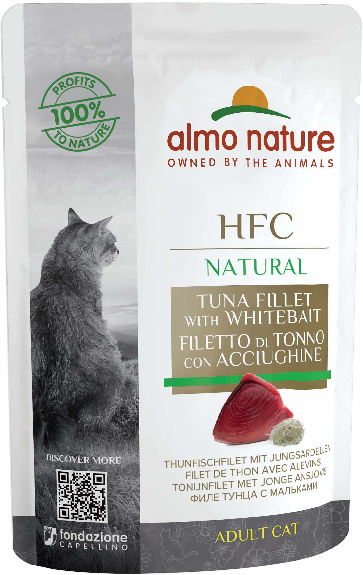 ALMO NATURE HFC Natural Plic pentru pisici, cu file de ton şi hamsii 55g