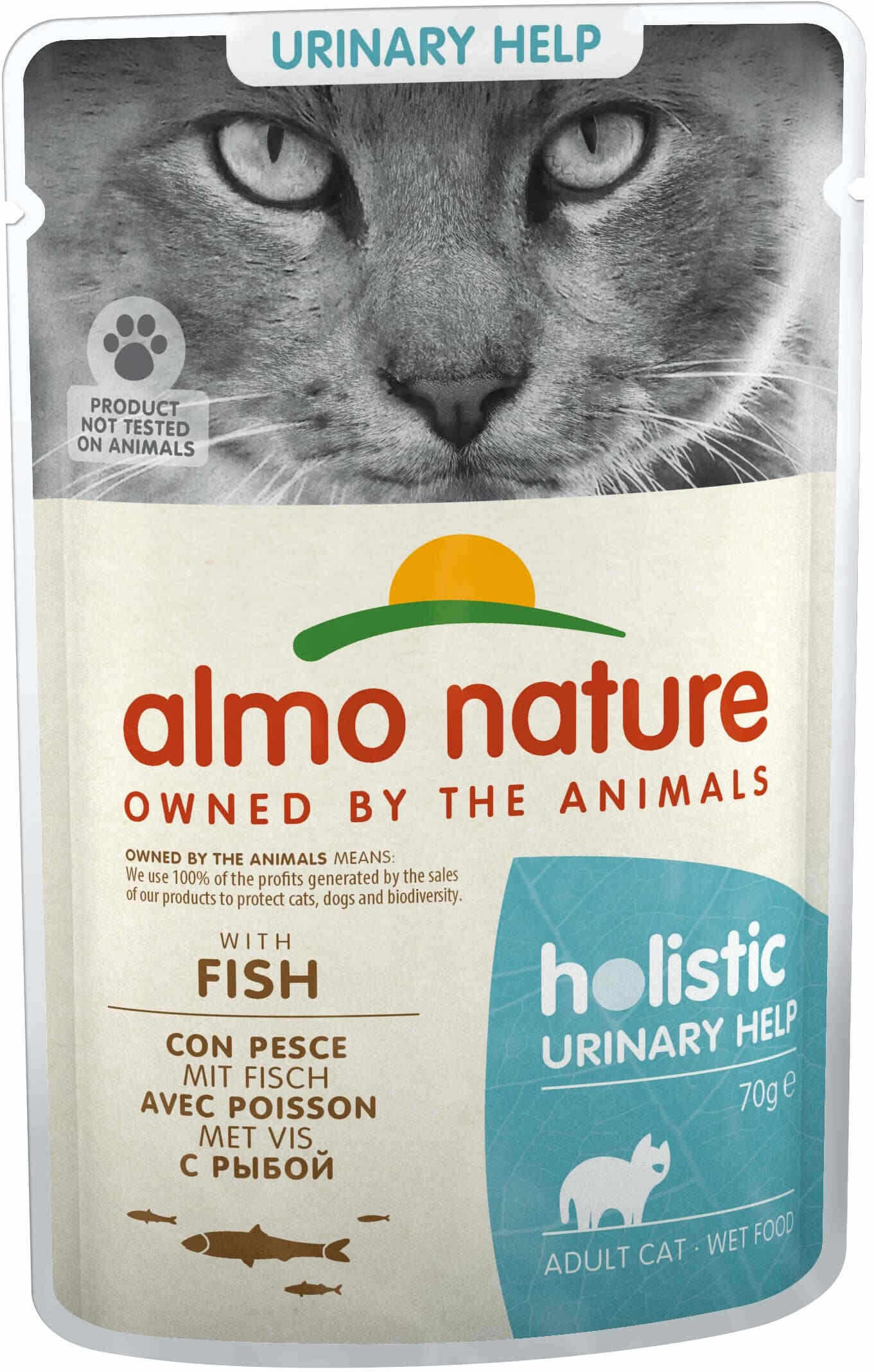 ALMO NATURE HOLISTIC Plic pentru pisici Urinary Help, cu peşte 70g
