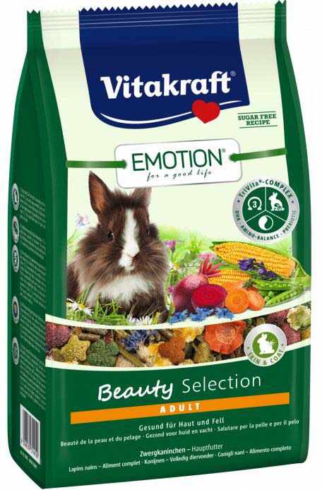 VITAKRAFT Hrană Emotion Beauty pentru iepuri, cu Omega-6, 600g