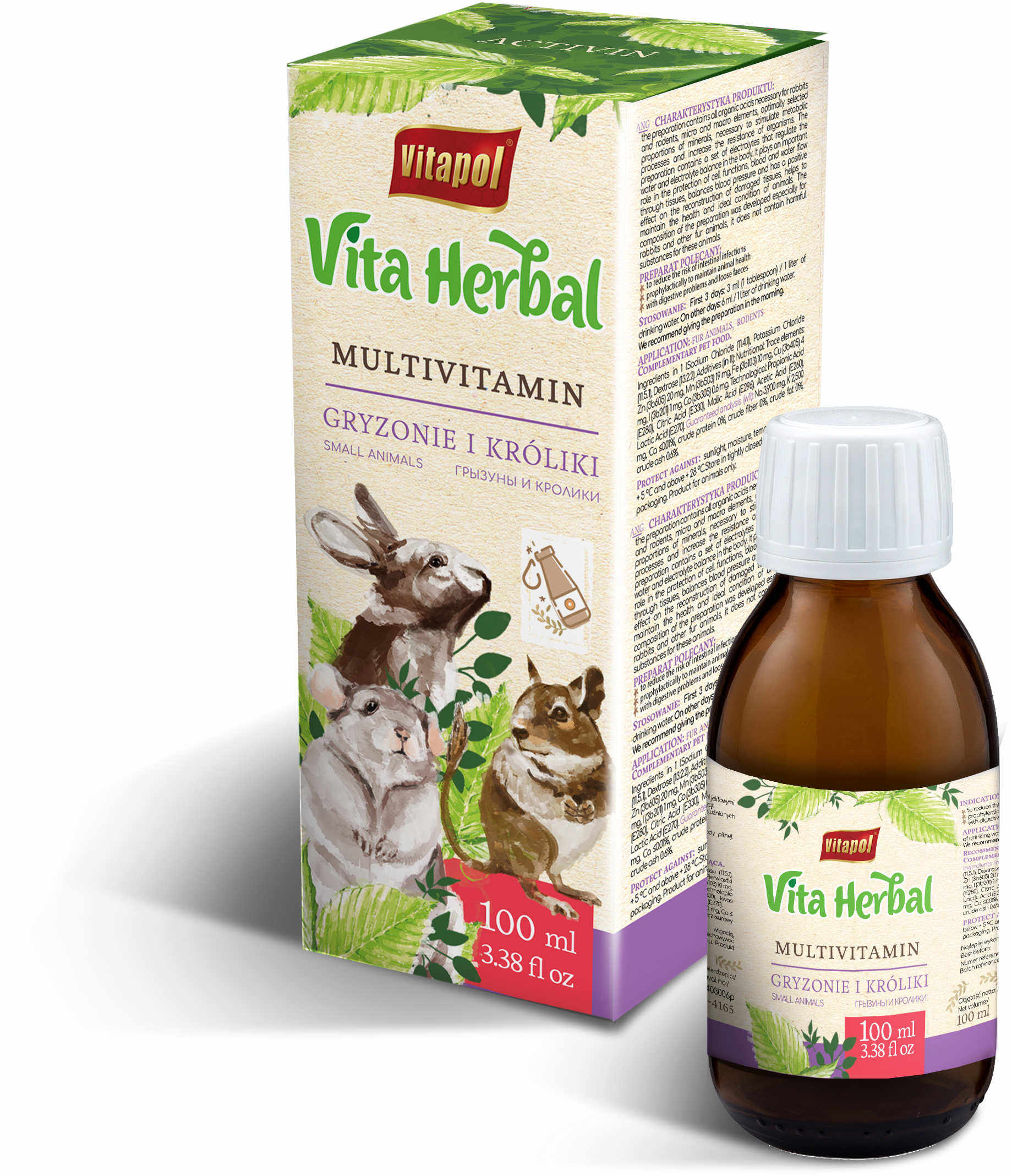 VITAPOL Vita Herbal Multivitamine pentru animale mici 100ml