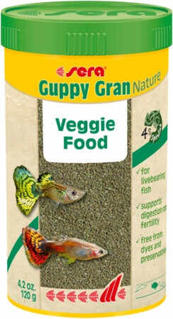 SERA Guppy Gran Nature Hrană vegetală pentru peşti guppy