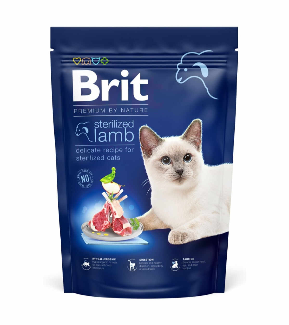 BRIT Premium by Nature Sterilized, Miel, hrană uscată pisici sterilizate, 800g