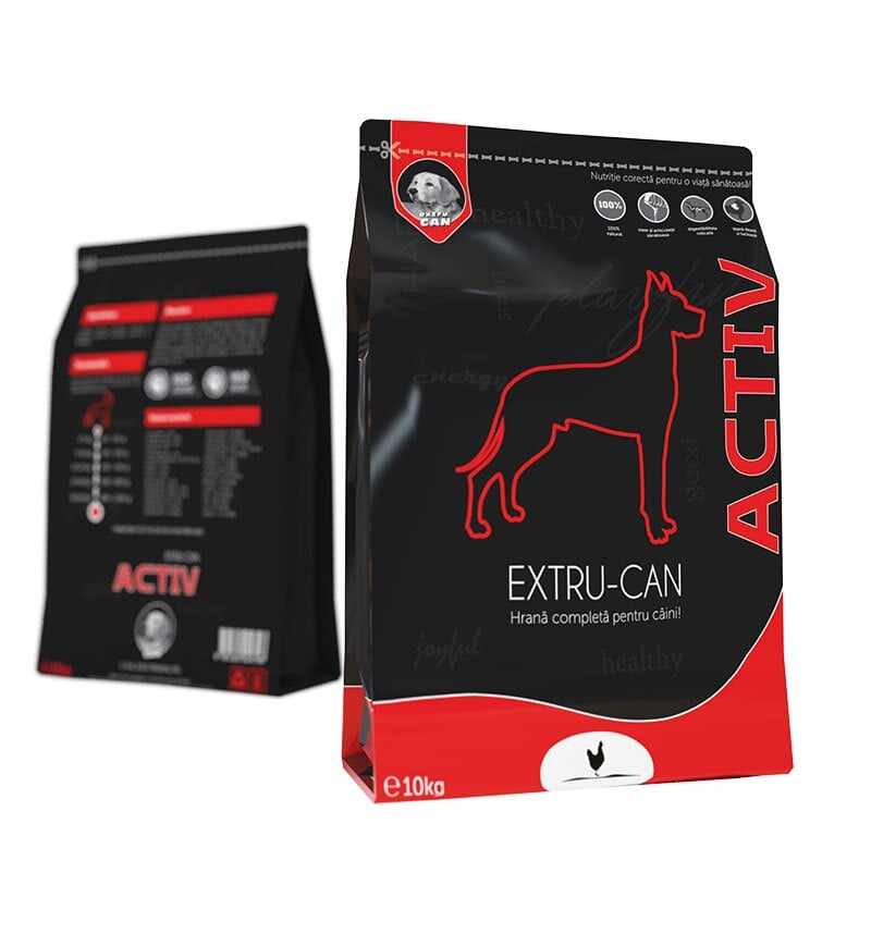 EXTRU-CAN Activ, XS-XL, hrană uscată câini, 10 kg