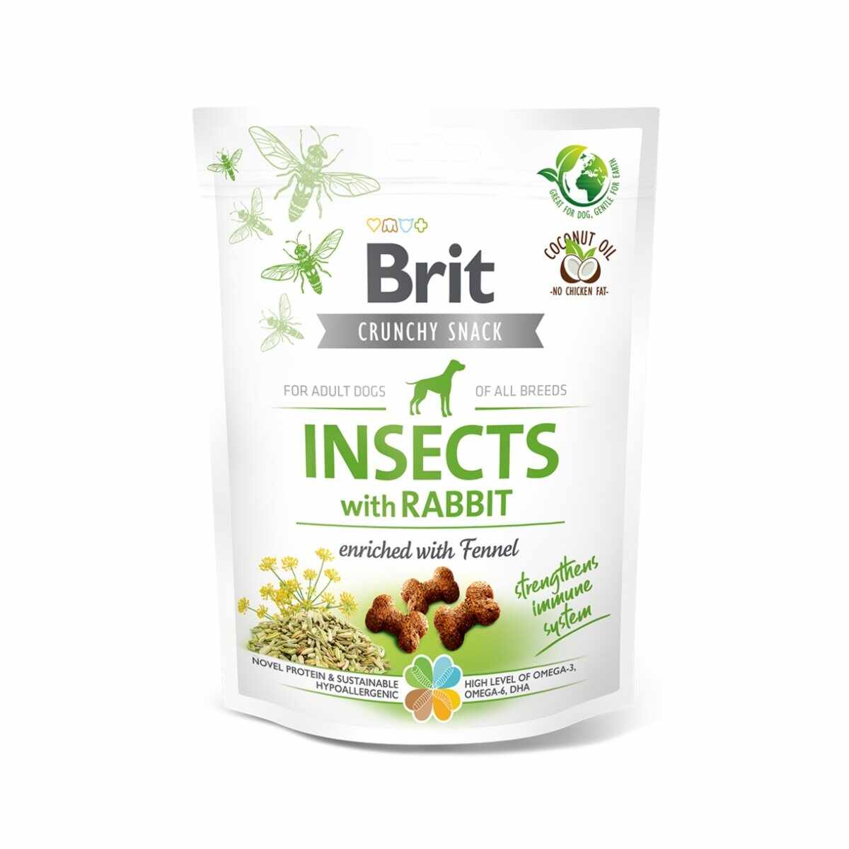 BRIT Care Crunchy Cracker, Insecte și Iepure cu Chimen, recompense fără cereale câini, 200g
