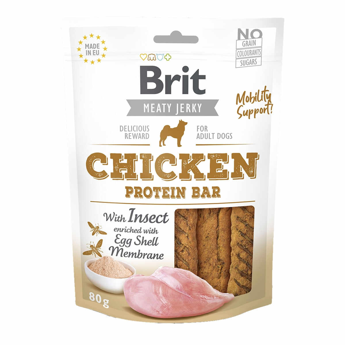 BRIT Jerky Chicken Protein Bar, recompense câini, Batoane proteice Pui, 80g