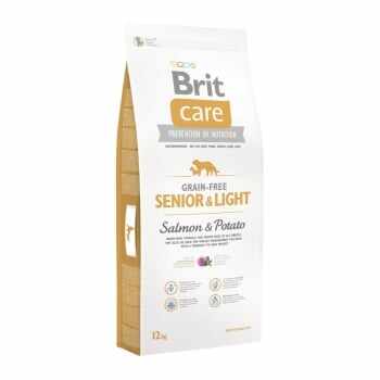 BRIT Care Senior & Light S-XL, Somon cu Cartofi, hrană uscată fără cereale câini senior, 12kg