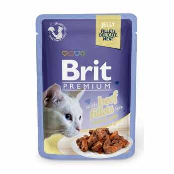 BRIT Premium, File Vită, plic hrană umedă pisici, (în aspic) 85g