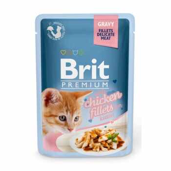 BRIT Premium Kitten, File Pui, plic hrană umedă pisici junior, (în sos), 85g