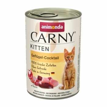 CARNY, Junior, Cocktail Pasăre, conservă hrană umedă pentru pisici, (In aspic), 400g