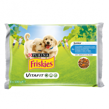 Friskies Dog Junior Multipack, 4 x 100 g