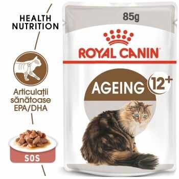 Royal Canin Ageing 12+, plic hrană umedă pisici senior, (în sos), 85g