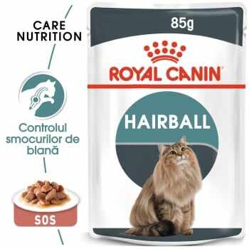 Royal Canin Hairball Care Adult, plic hrană umedă pisici, limitarea ghemurilor de blană, (în sos), 85g