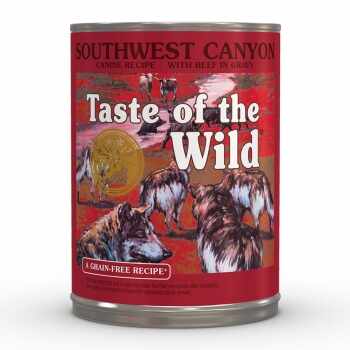 TASTE OF THE WILD Southwest Canyon, Vită, conservă hrană umedă fără cereale câini, (în sos), 390g
