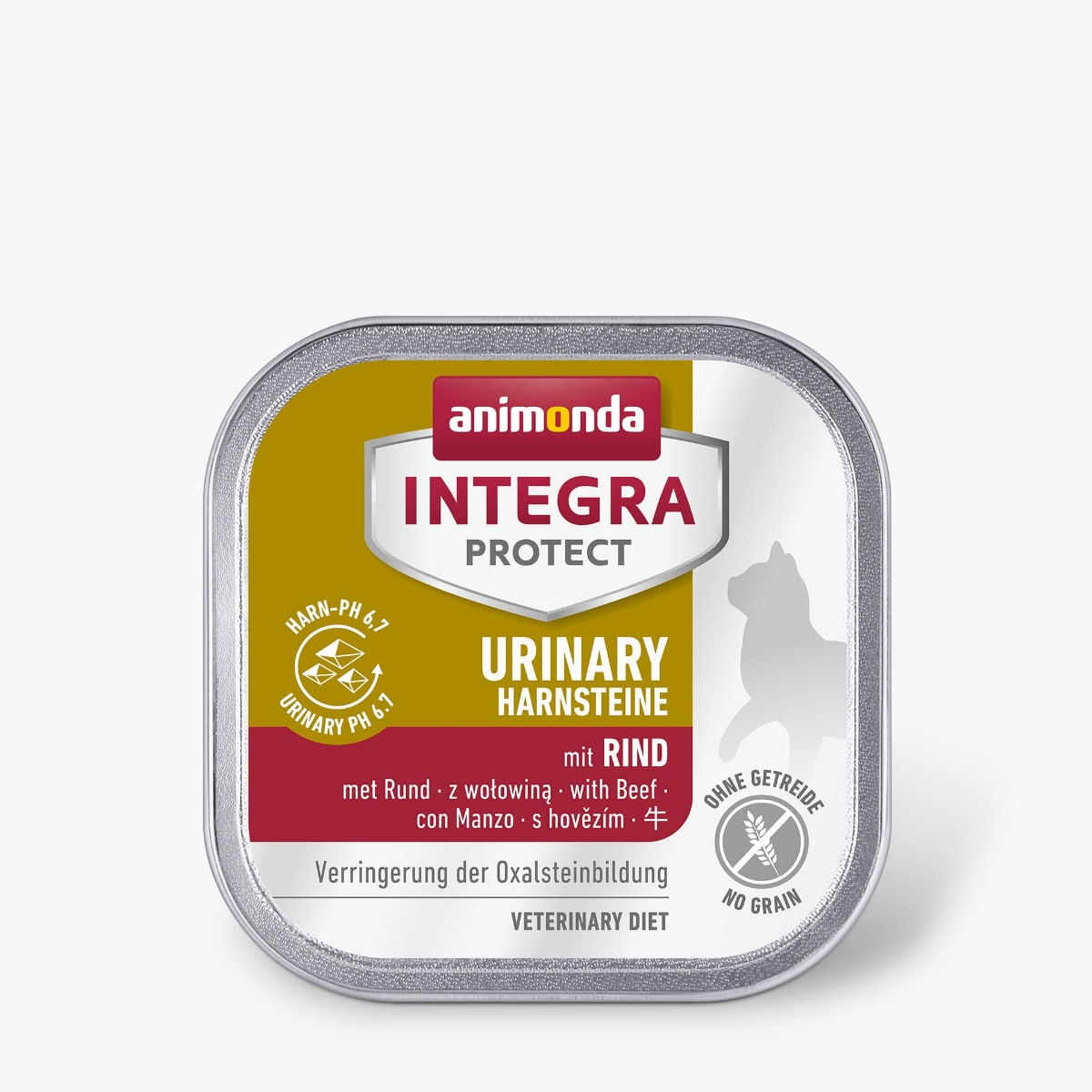 INTEGRA PROTECT Urinary Oxalate, Vită, dietă veterinară, tăviță hrană umedă fără cereale pisici, sistem urinar, (în aspic), 100g