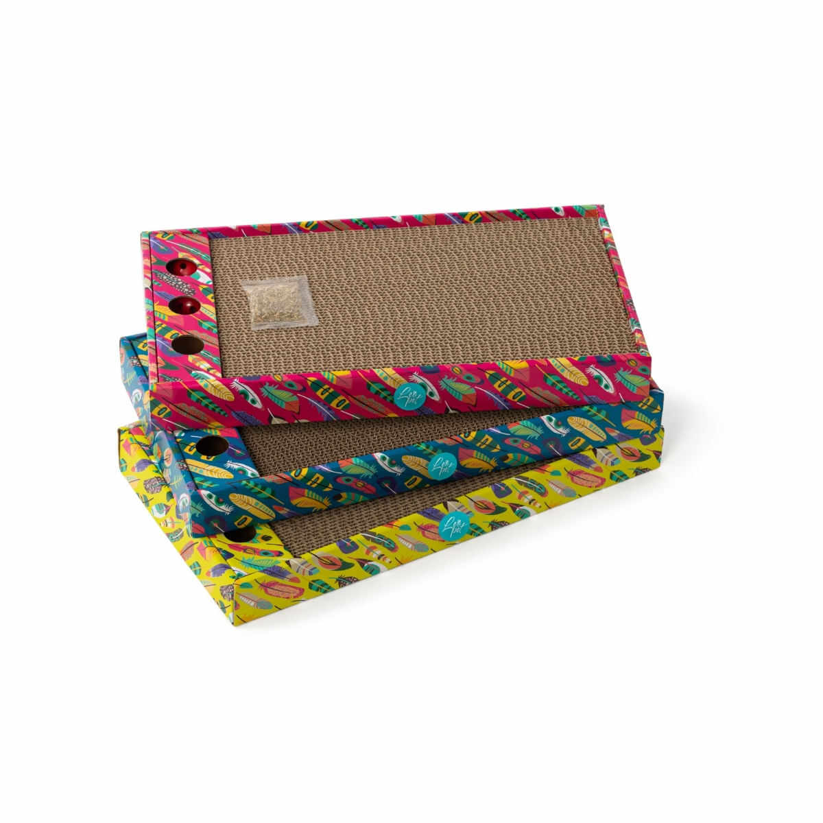 LEOPET Sisal Carton Fun, scratcher pisici, carton, catnip, diverse culori, 45 x 25 x 5 cm