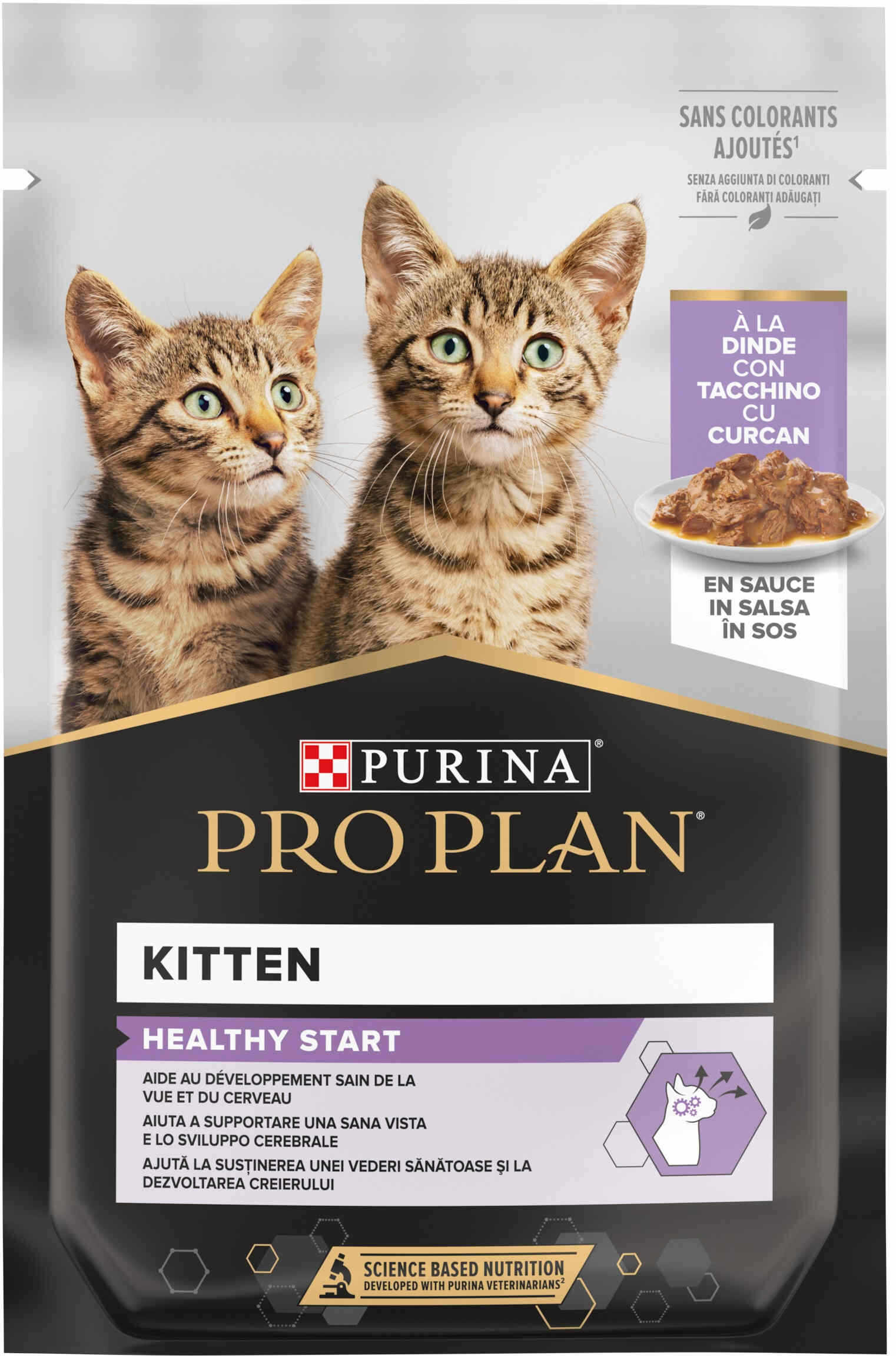 PRO PLAN KITTEN Plic hrană umedă pentru pisici cu Curcan 85g