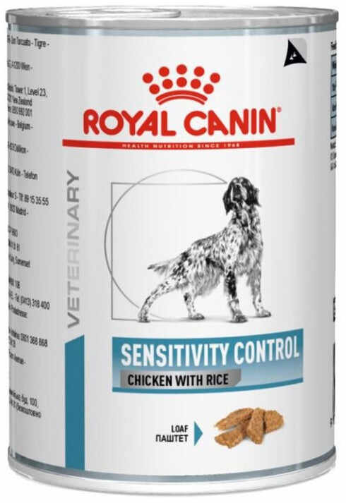 ROYAL CANIN VD Sensitivity Control Conservă pentru câini, cu Pui şi Orez 410g
