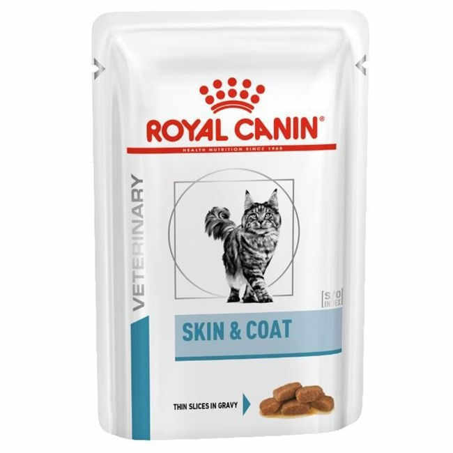 ROYAL CANIN VETERINARY DIET Skin&Coat, Pește, dietă veterinară, plic hrană umedă pisici, piele & blană, (în sos), bax, 85g x 12buc