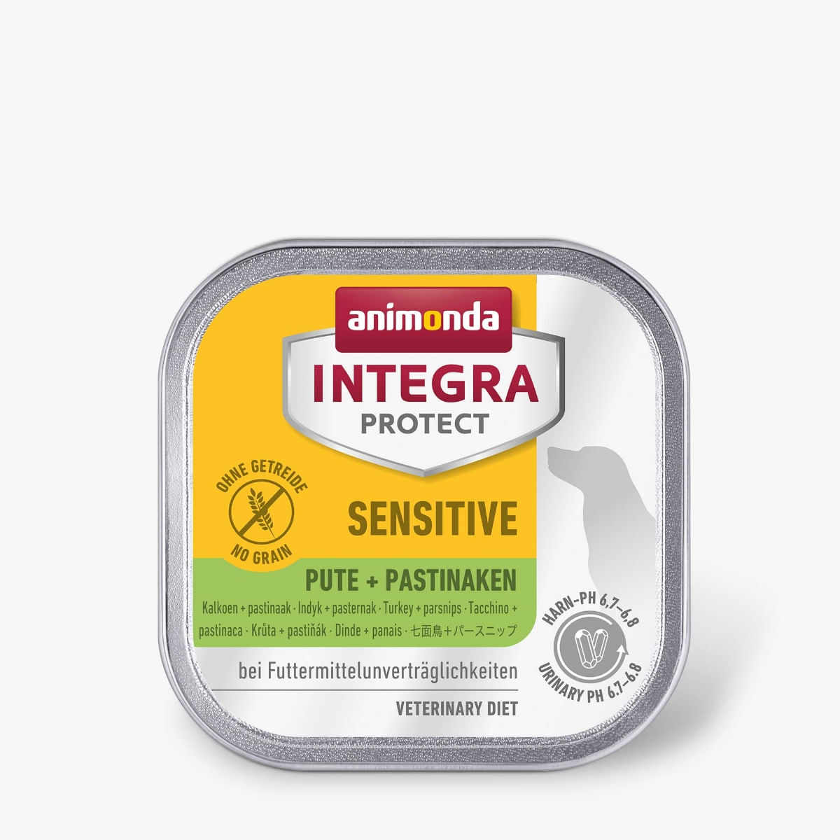 INTEGRA PROTECT Sensitive, XS-S, Curcan, dietă veterinară, tăviță hrană umedă fără cereale câini, alergii, sistem digestiv, (în aspic), 150g