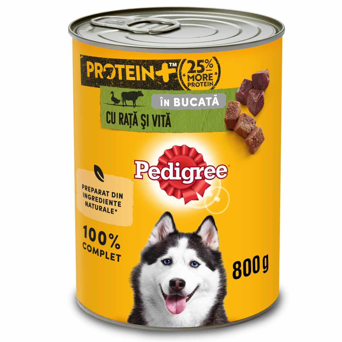 PEDIGREE, XS-XL, Rață și Vită, conservă hrană umedă câini, (în aspic), 800g